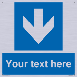 Custom Directional signage blue down arrow 